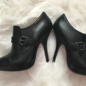 Lanvin Buckle Oxford Booties Heels